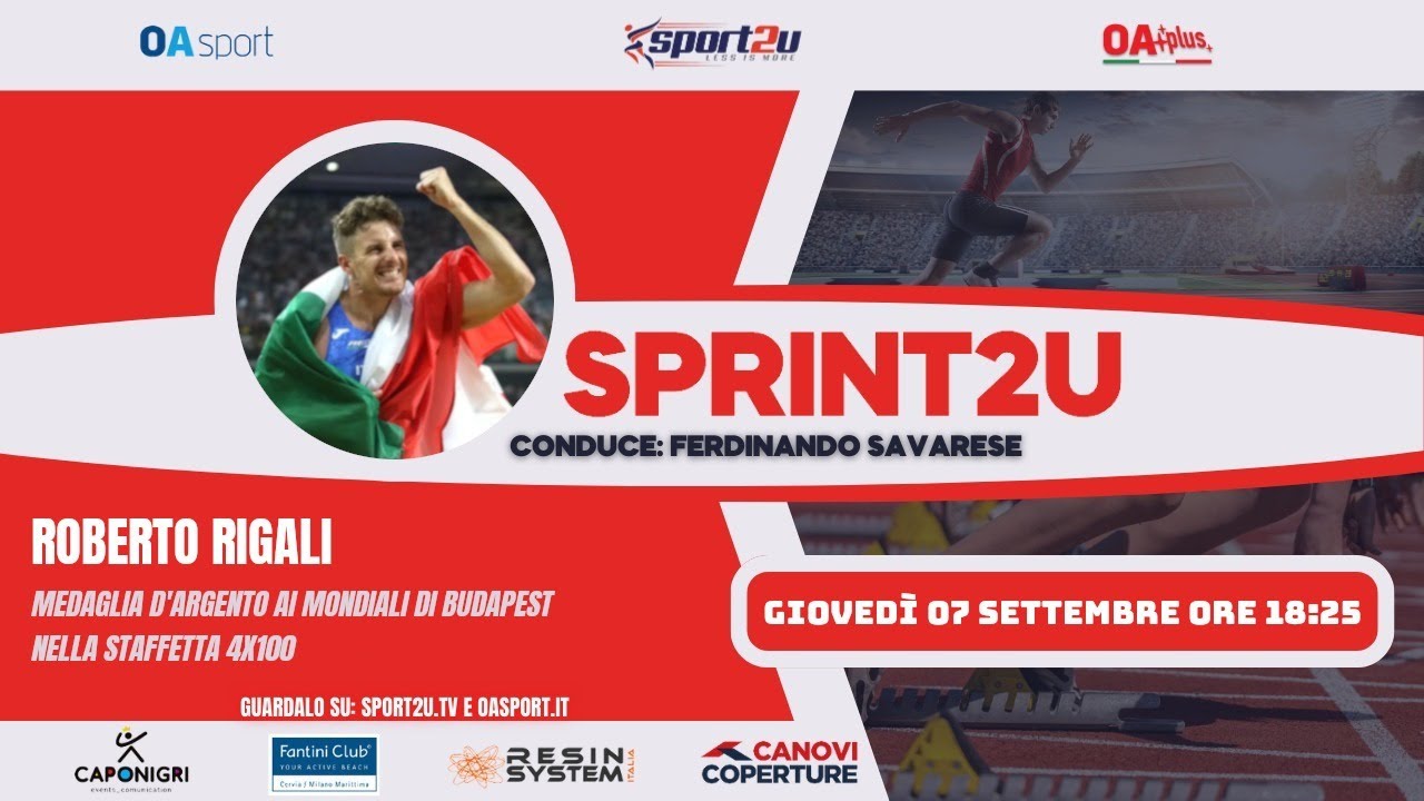 Roberto Rigali (argento nella staffetta 4x100 a Budapest) in live Sprint2u 🏃 il 7 settembre 2023