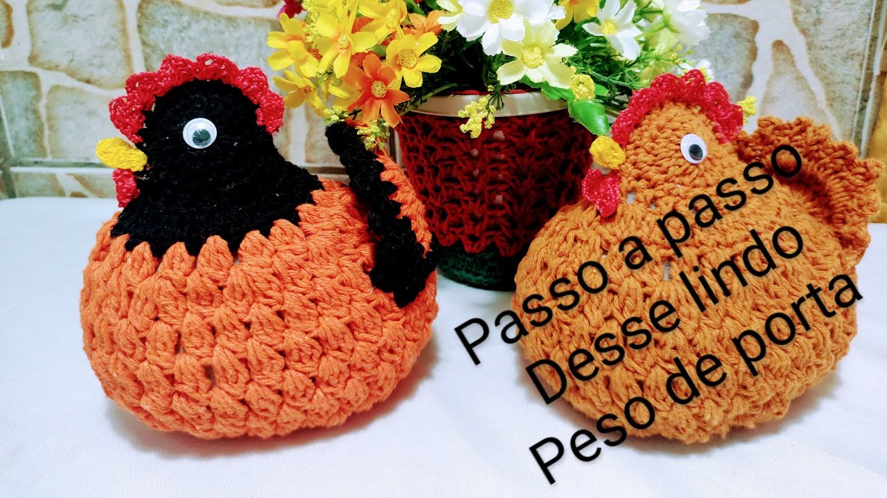 passo a passo de uma galinha peso de porta