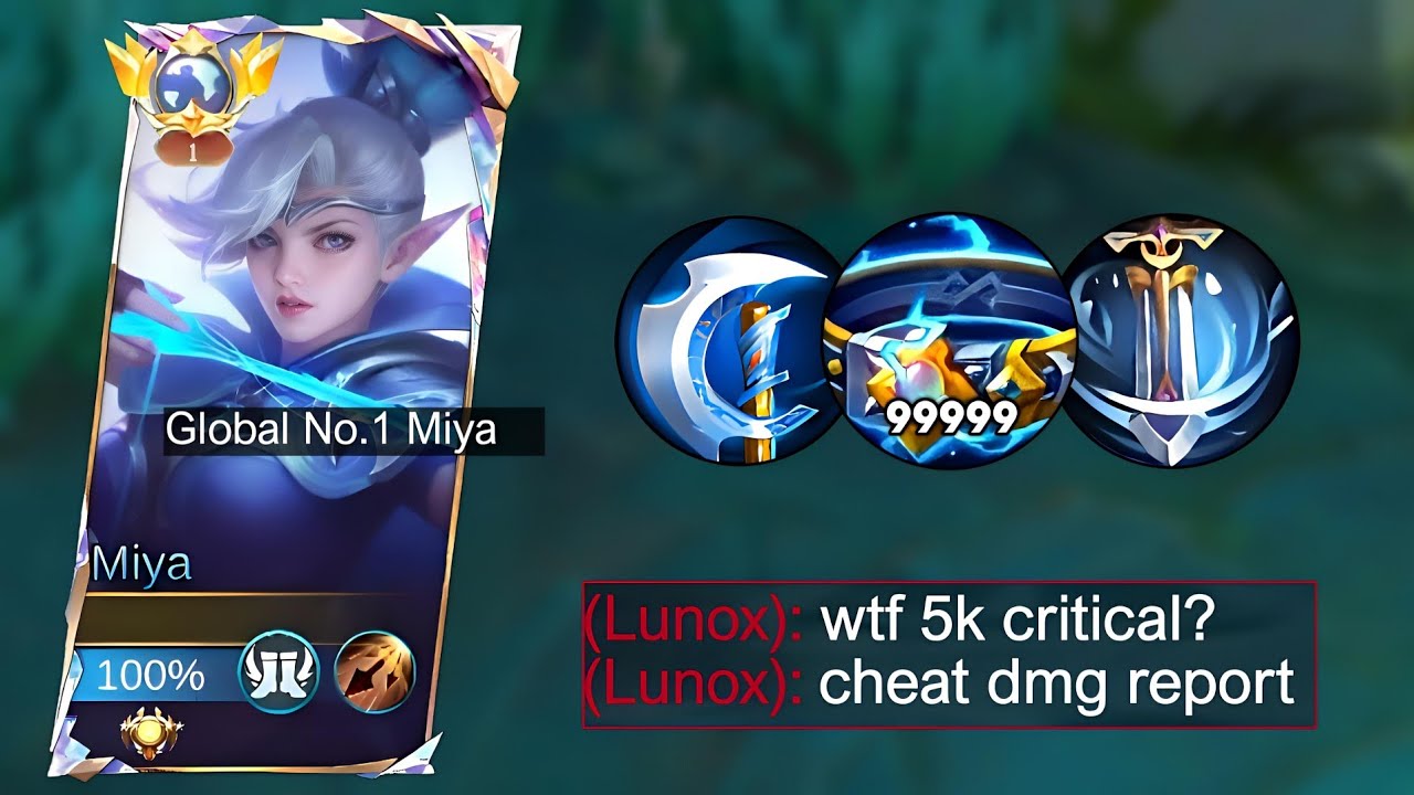 NEW META MIYA BLUE BUILD!!🔥 (+500% CRIT chance💀) BEST BUILD FOR SOLO RANK! - Mobile Legends
