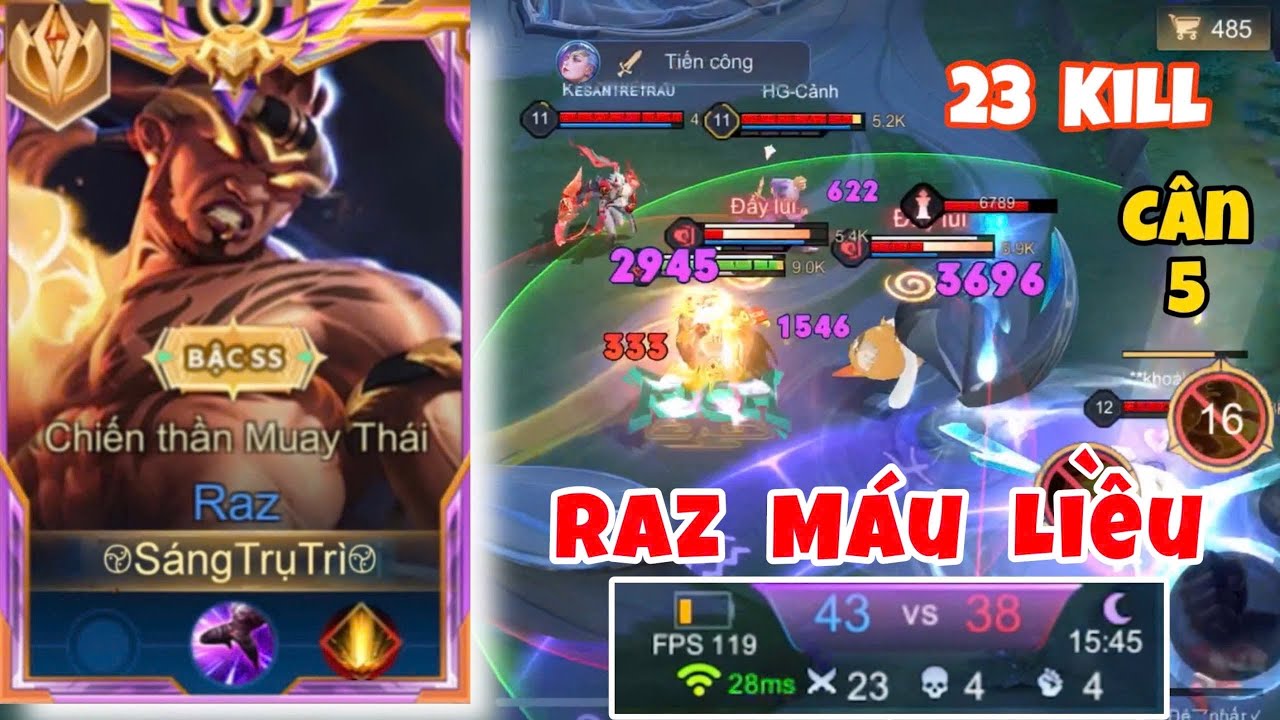 Liều Ăn Nhiều Cùng Top 1 Raz Băng Trụ Cân 5 Đỉnh Cao Vs 23 Kill Mãn Nhãn - Top Raz