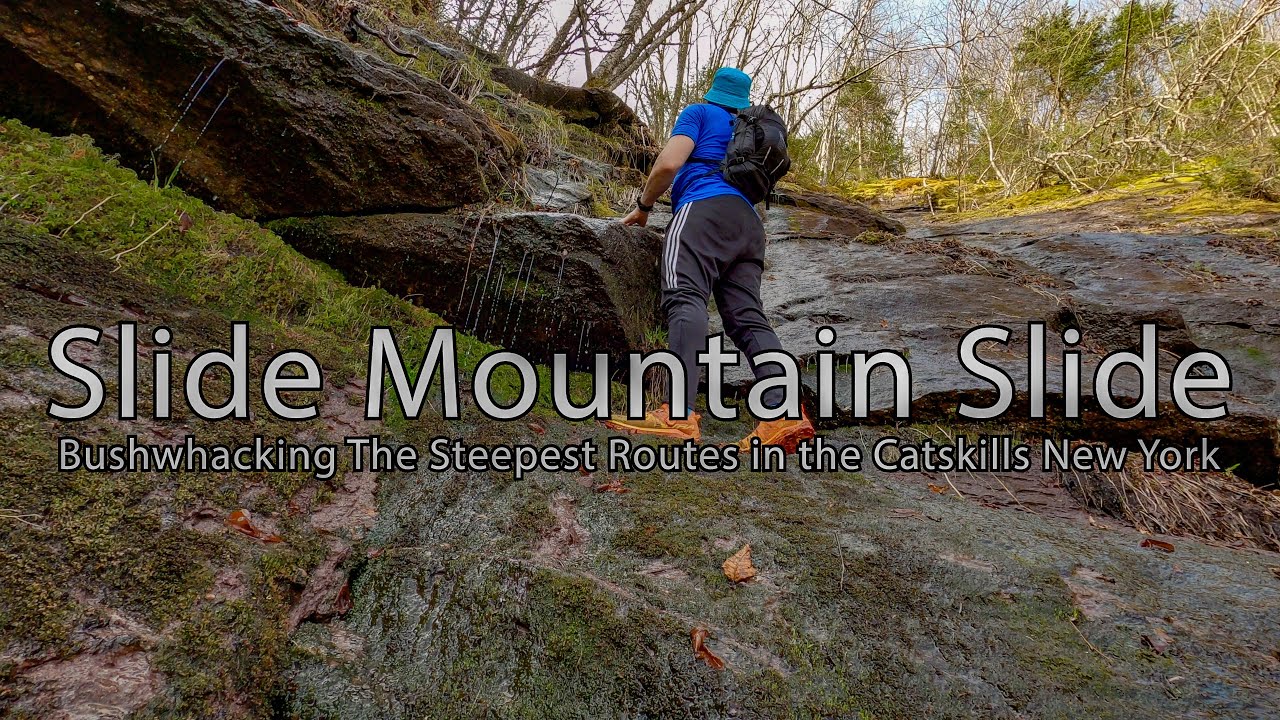 Bushwhacking Slide Mountain via the Steep North Face Slide In the Catskills New York