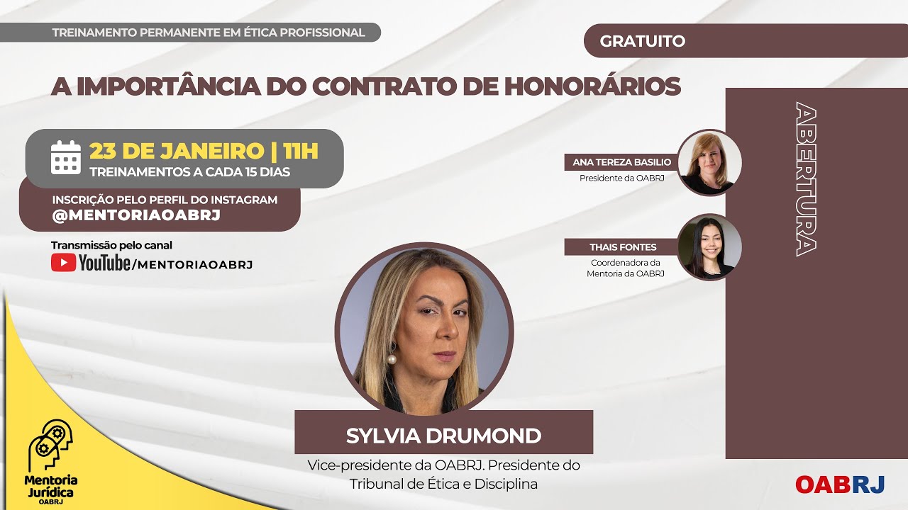 A importância do contrato de honorários - Treinamento em Ética Profissional - 23/01 - 11h