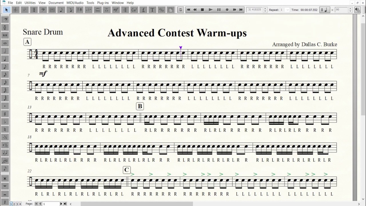 SNARE - Advanced Contest Warmups - PRACTICE VIDEO
