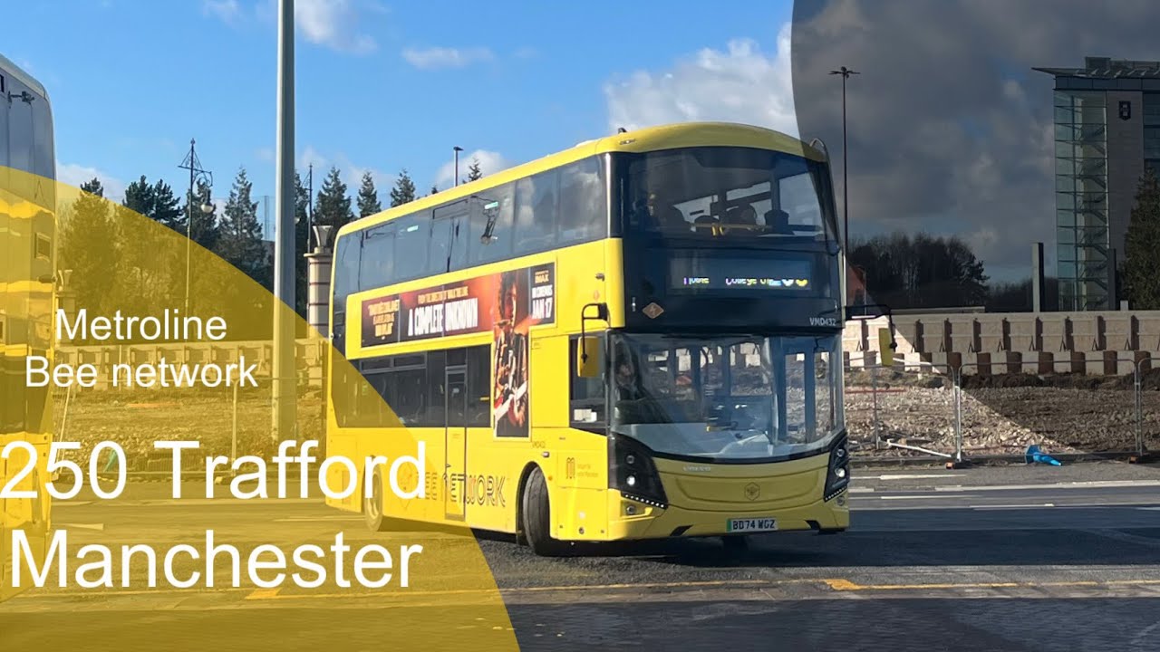 4K real time Full route 250 Trafford centre to Manchester Metroline Manchester