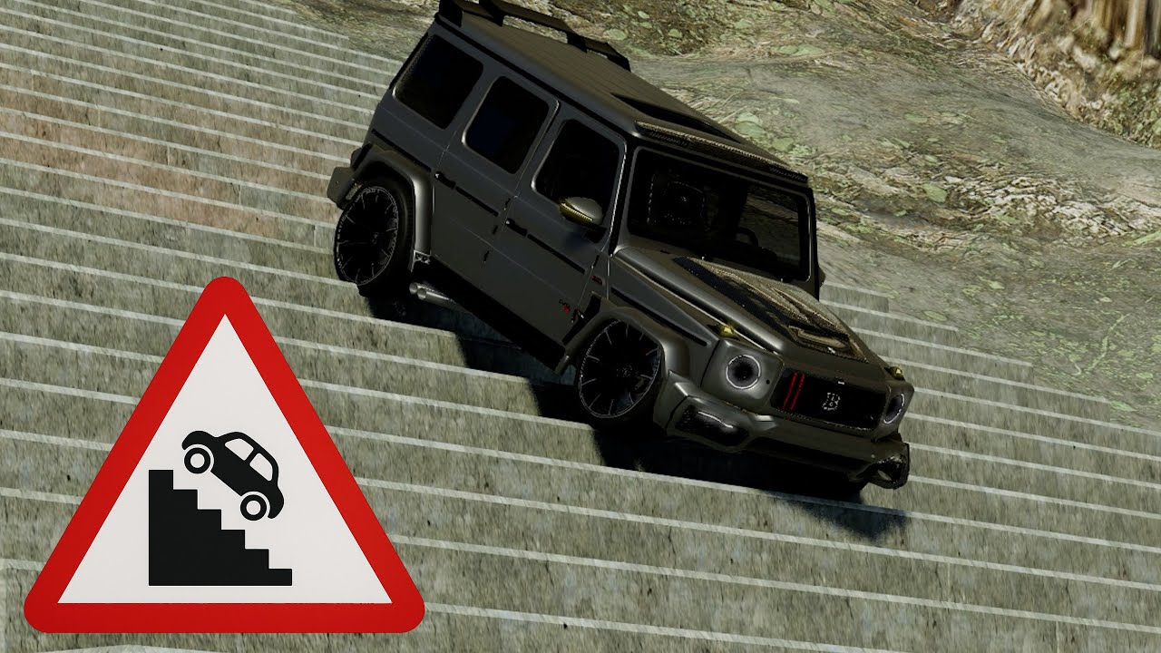 BeamNG Drive - Cars vs Stairs part1 #beamngdrive #automobile