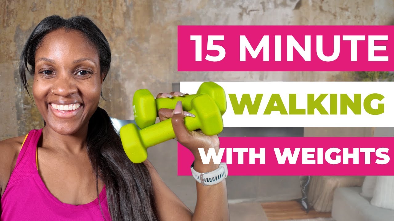 15 Minute Fast Walk with Weights | At Home Workout | Moore2Health