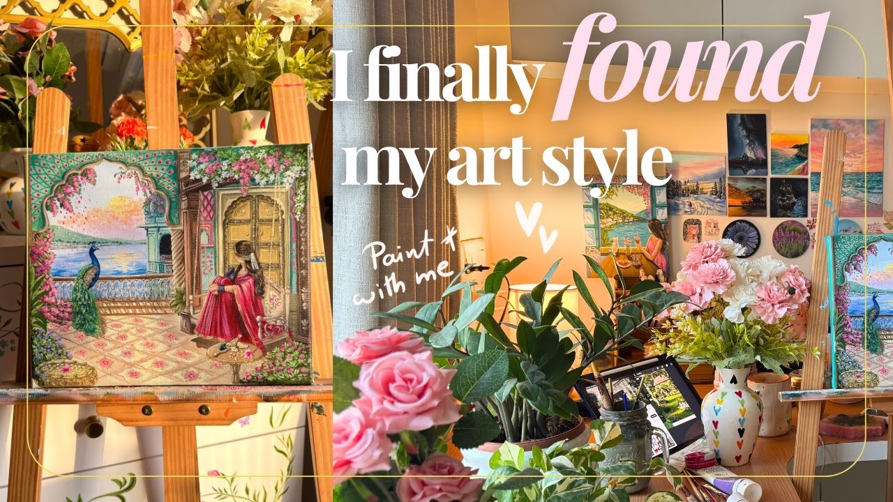 Finding My Art Style | A Painting Inspired by Jaipur & Udaipur | Paint with me 🌸💕🎨