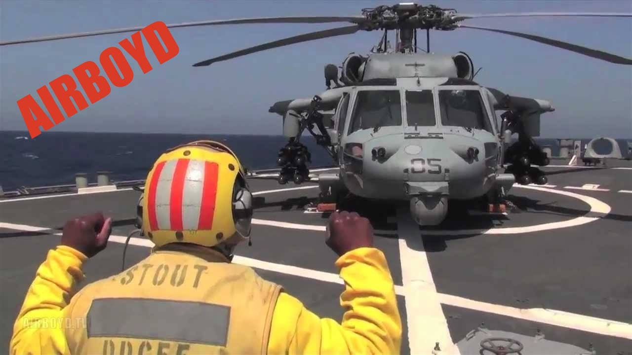 MH-60 Seahawk Landing USS Stout (DDG-55)