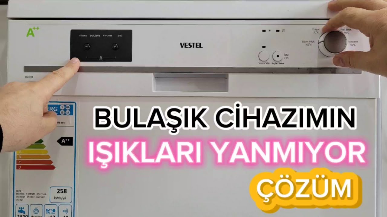 Bulaşık makinesinin ışıkları yanmıyor, Nasıl tamir edilir? Anakart değişimi | Vestel bm 401