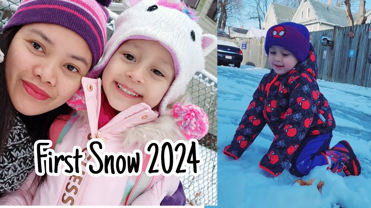 Первый снег 2024 года с малышами ❄️ Массачусетс, США 🇺🇸