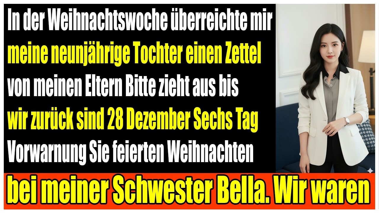 Meine neunjährige Tochter zeigte mir einen Zettel von meinen Eltern Zieht aus, bevor wir zurückkomme