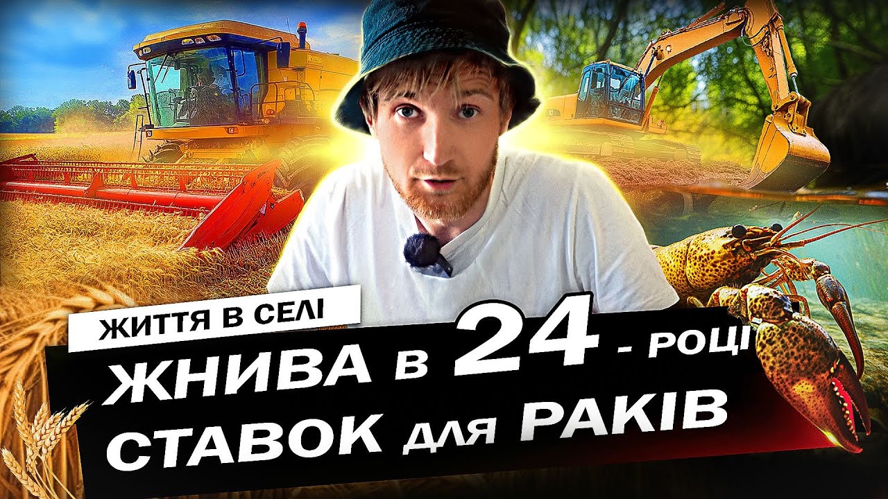 Життя в селі. почались Жнива 2024 і показую ставок для раків