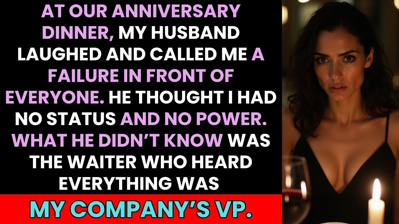 My Husband Called Me A Failure At Our Anniversary Dinner—The Waiter Who Heard Was My Company's VP