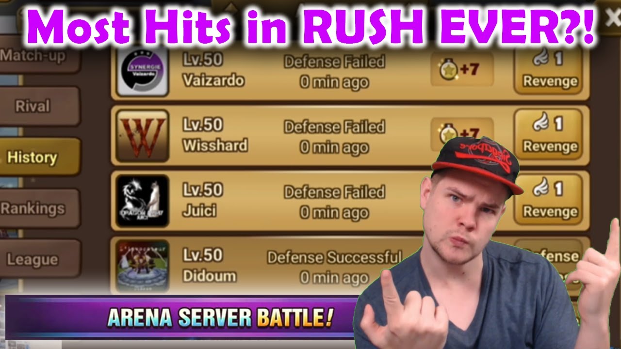 InterServer Qualification - Most Hits in Arena Rush EVER?! - Summoners War
