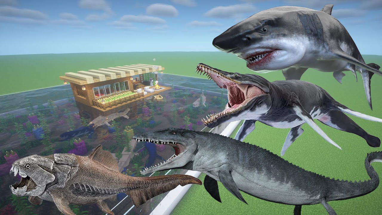 How To Make a Kronosaurus, Mosasaurus, Megalodon, and Dunkleosteus Farm in Minecraft PE