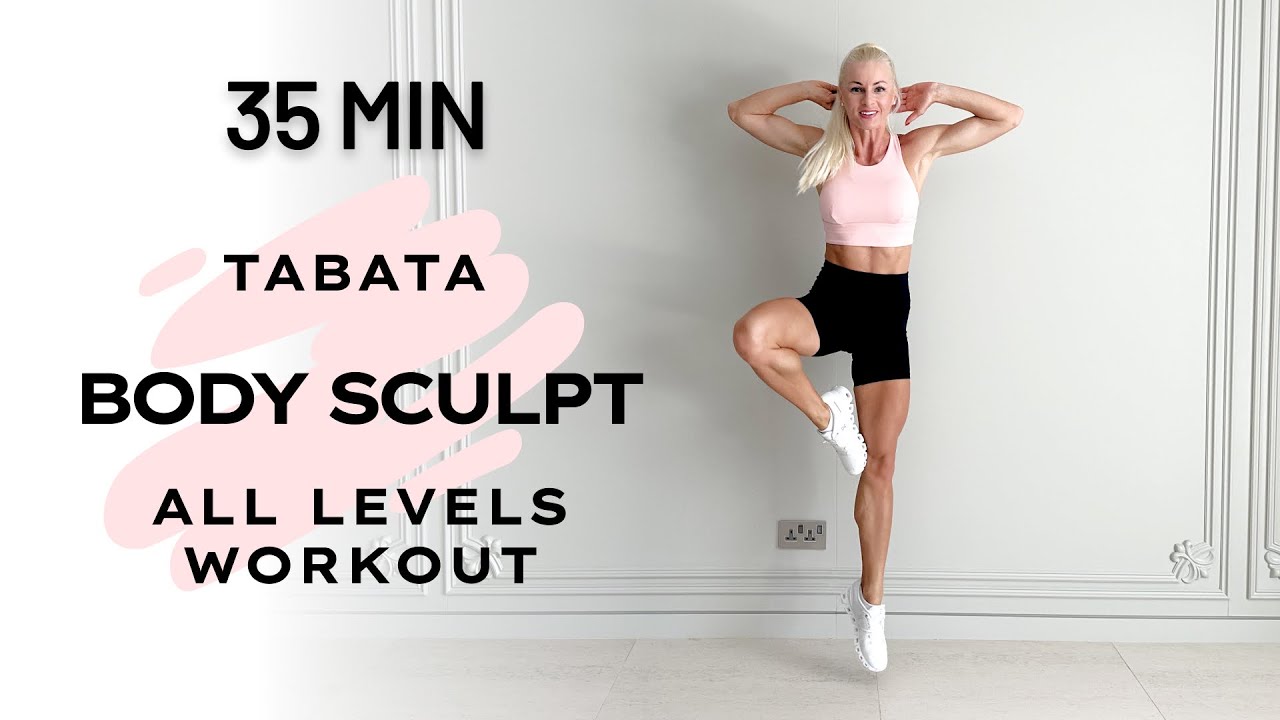 35 Min Full Body Tabata Home Workout for All Fitness Levels - Total Body, No Equipment, No Repeat