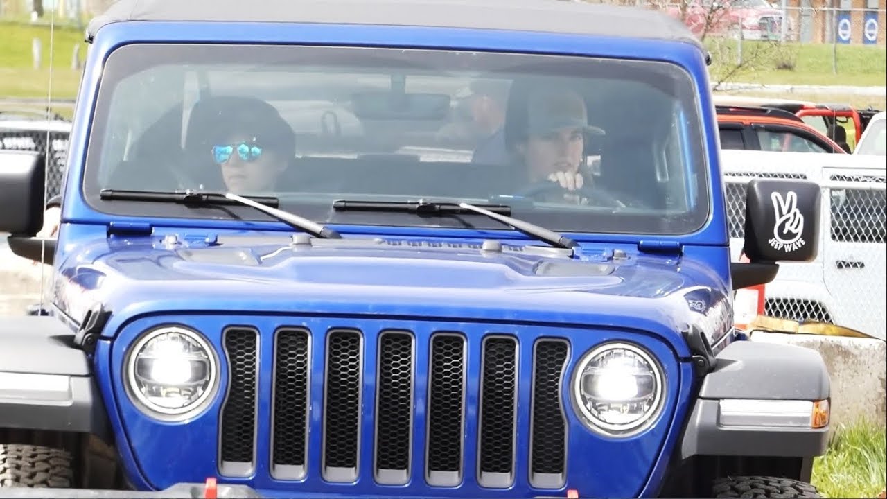 Girls Driving Jeep through Obstacles
