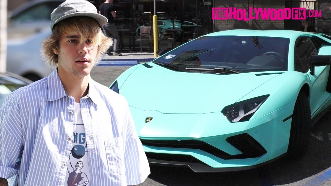 Justin Bieber Takes His New $300,000 Lamborghini Out For A Coffee Run On The Sunset Strip 3.6.18