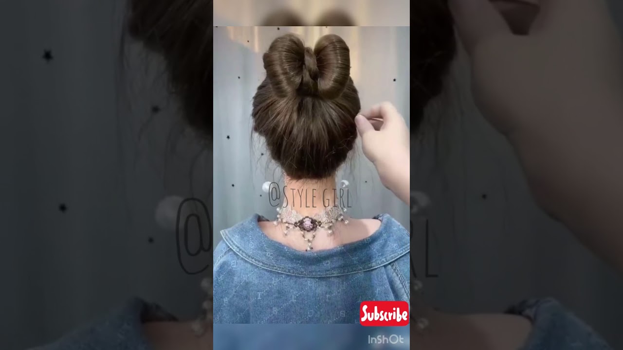 #easyhairstyle #tutorial #bow-bun EASY HAIR BUN | tutorial | for short hair