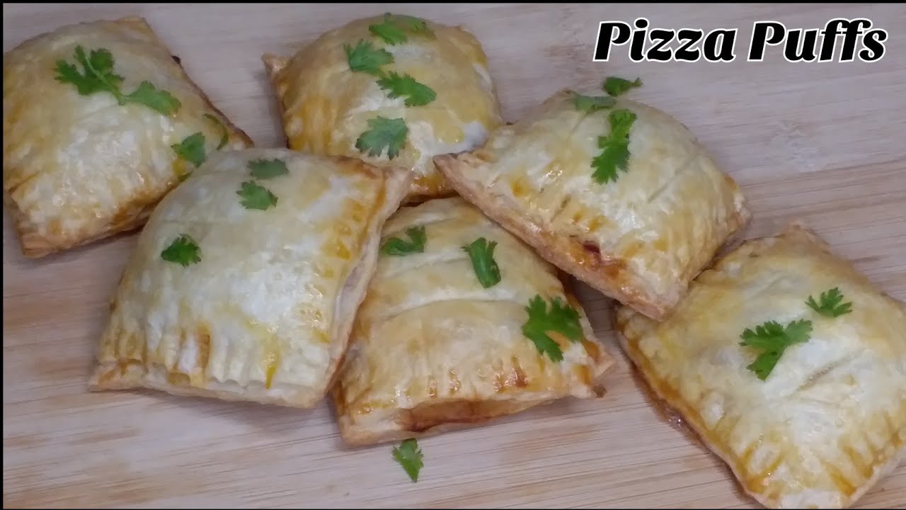 Pizza Puffs Recipe - Quick And Easy Snack - Pizza Puffs With Frozen Paratha Without Oven Recipe