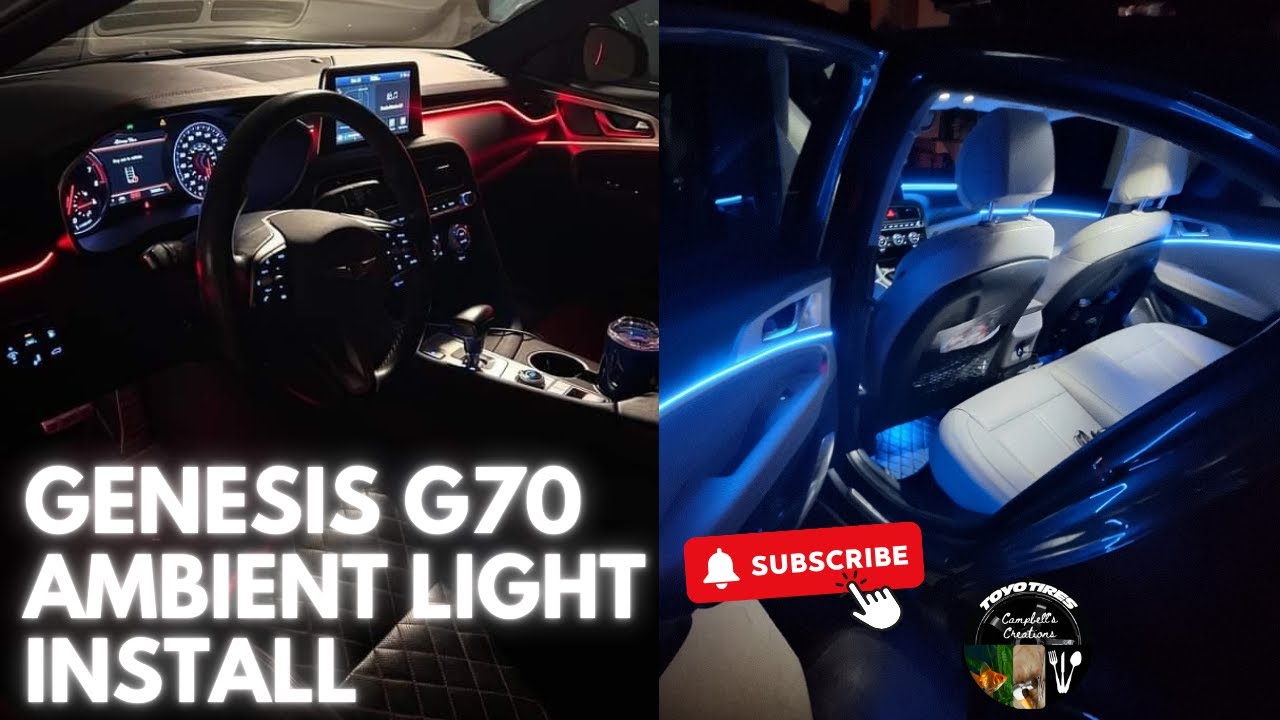 HOW TO Ambient light Full Interior Install Genesis G70 Step by Step (Dash, 4 doors & Door Pockets)