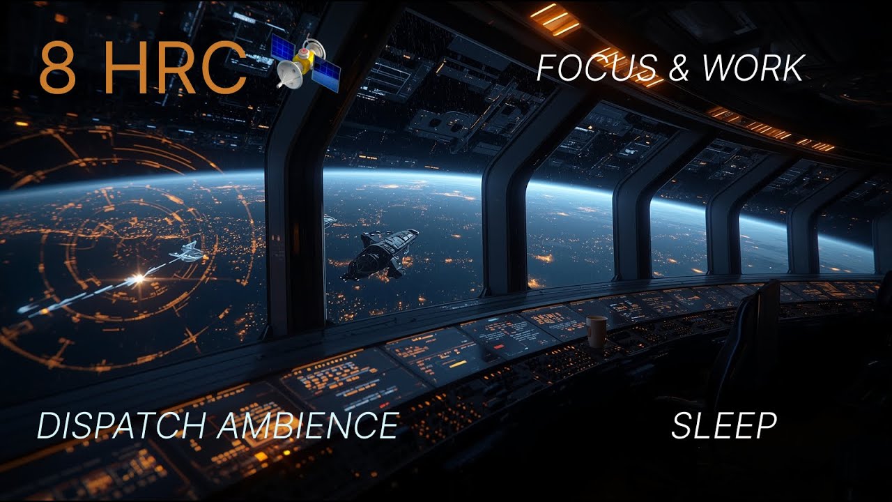 8 Hours - Deep Space 🌌 Ambience 🛰️ | Muffled Radio & Dispatch Sounds for Focus
