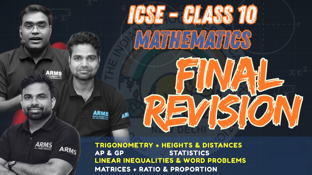🔴ICSE Maths FINAL MEGA REVISION 🔥 | Trigonometry + AP GP + Statistics | Class 10 #icse #icsemaths10