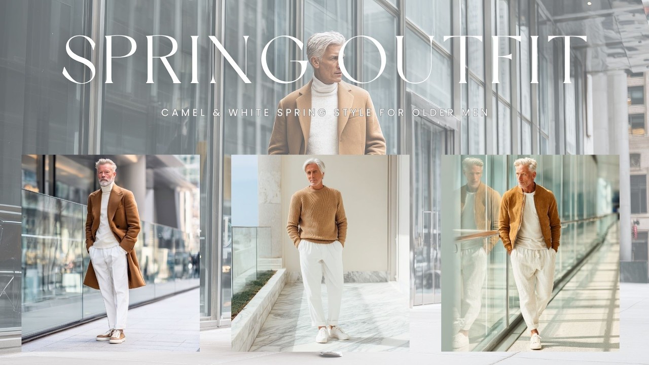 Camel & White Spring Style for Older Men - men's fashion