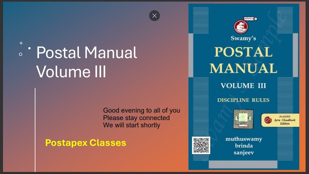 Postal Manual Volume III (Class-1)
