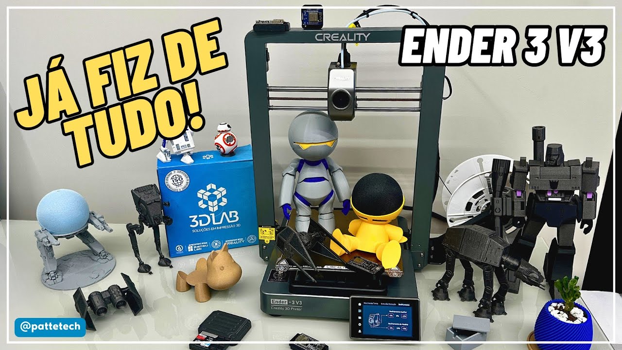 JÁ FIZ DE TUDO NESSA IMPRESSORA 3D - REVIEW CREALITY ENDER 3 V3