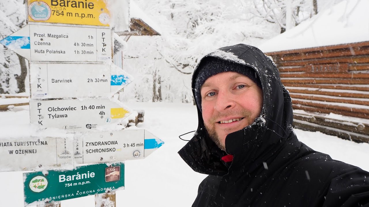 Śnieżyca zaatakowała podczas wejścia ❄ Olchowiec - Baranie 754m Beskid Niski