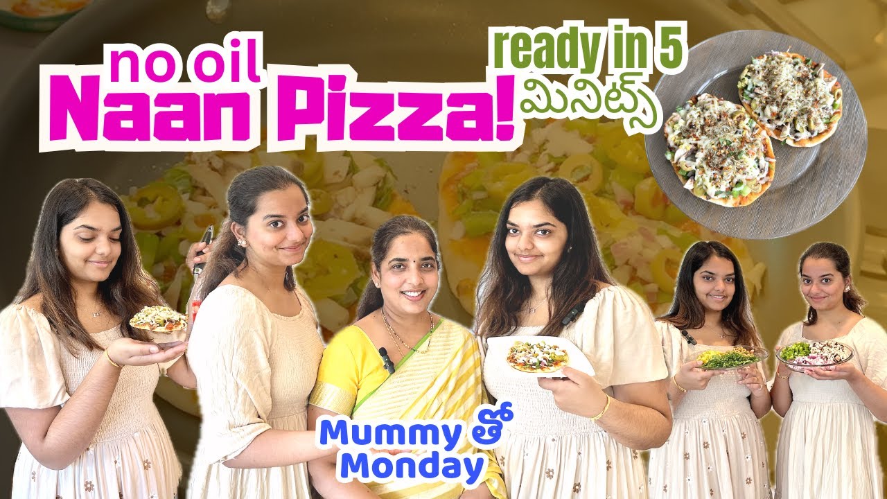 maa Amma tho Naan Pizza: No Oil & easy, Family Vlogs|| Telugu Vlogs in USA || Mummy tho Monday ||A&C