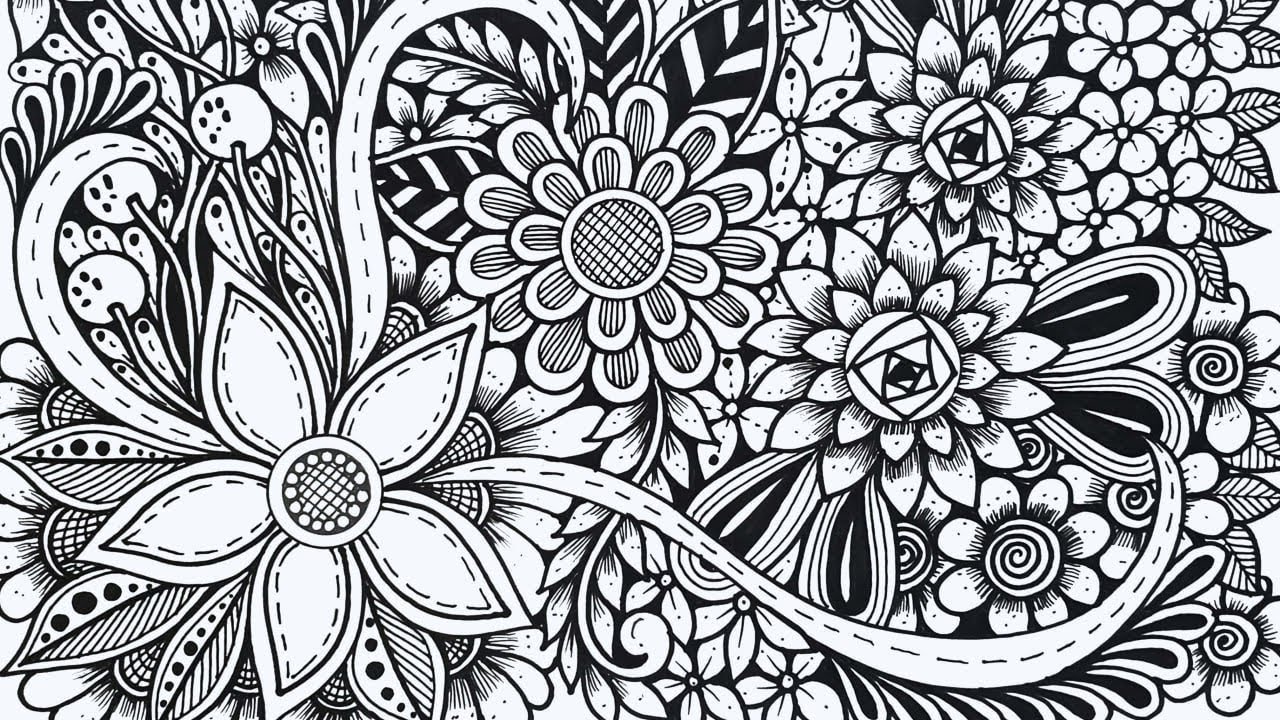Floral Zentangle 🌼  How To Draw Floral Zentangle Art