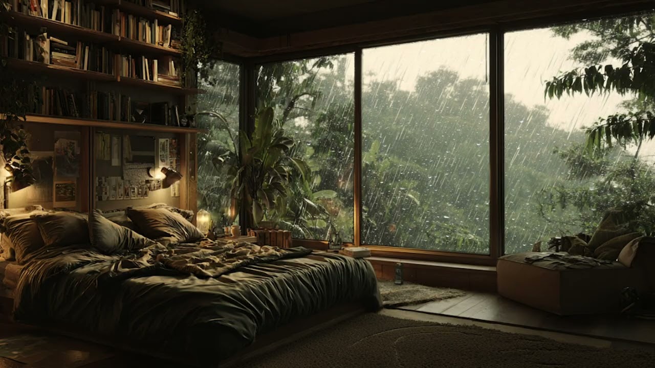 3Hours Chill -Thunder Rain with Annie – High-Rise Glass Apartment Relaxation