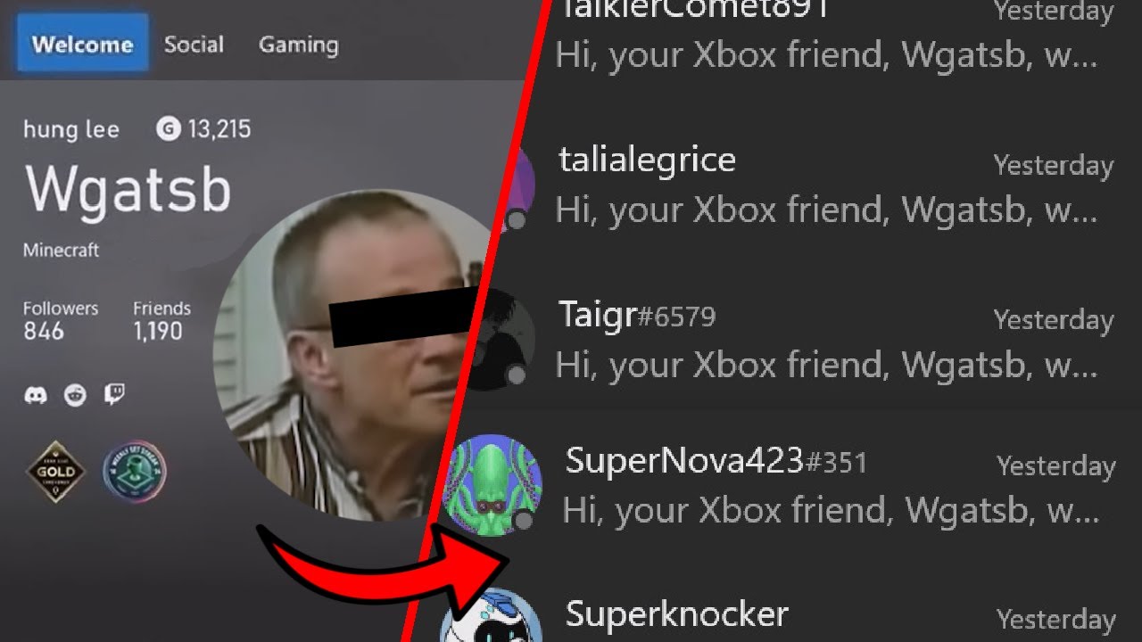 Exposing Xbox Pred to all his Friends!