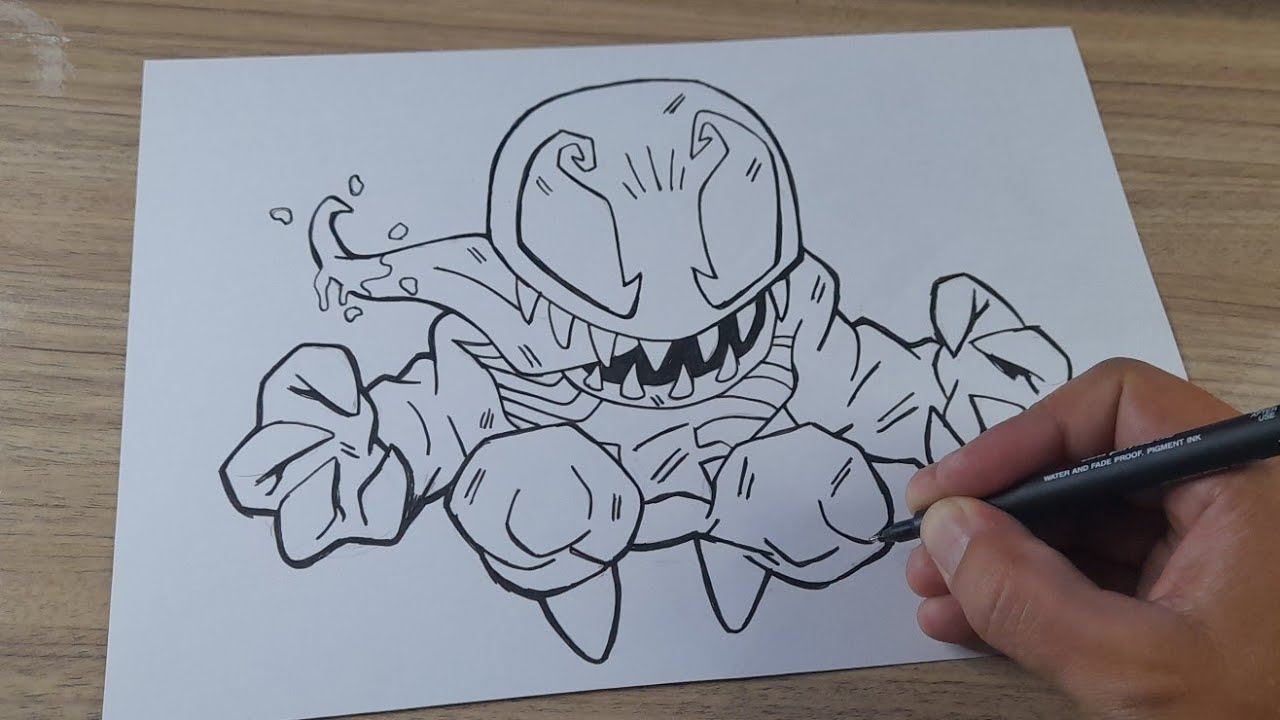 COMO DESENHAR O VENOM CHIBI