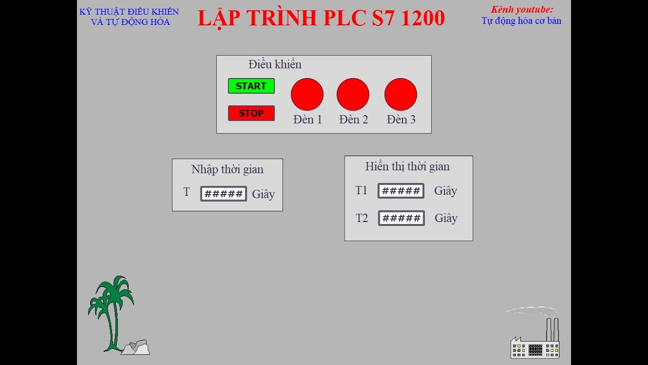 Lập Trình PLC S7 1200 (P5):Bài 2-Lập trình 3 đèn sáng tuần tự + SCADA WinCC
