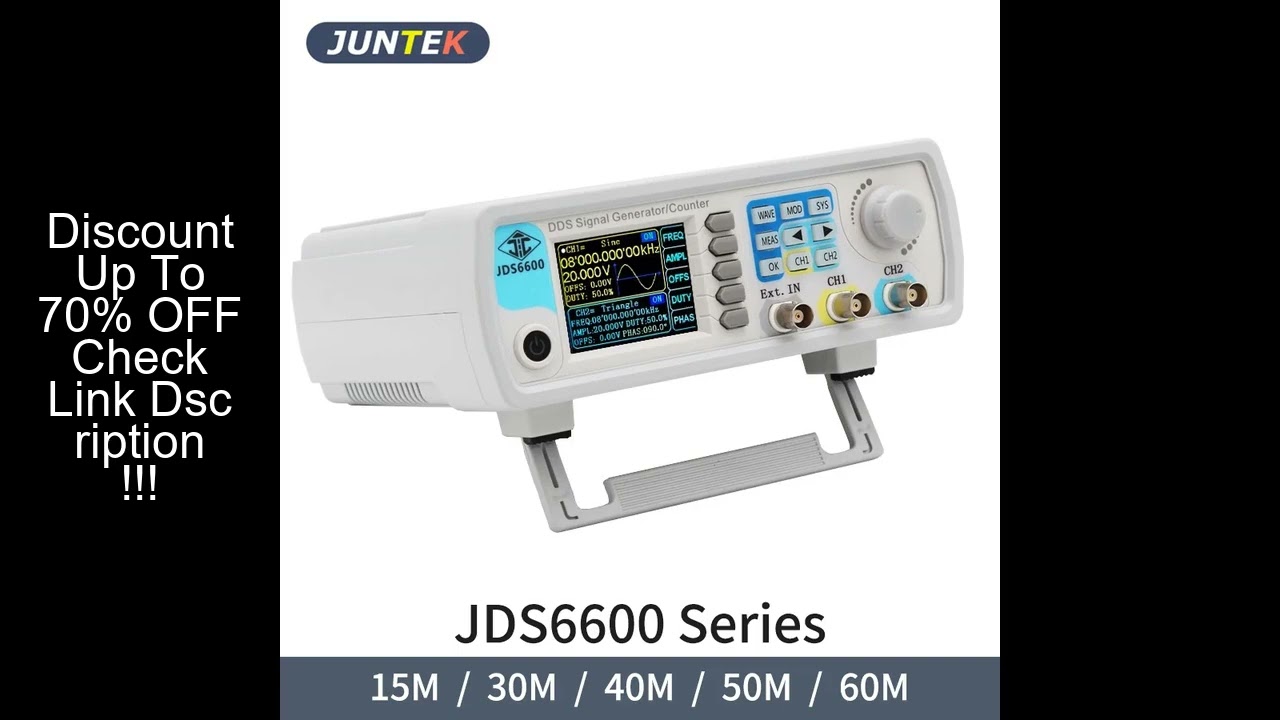 JDS6600 15/30/40/50/60MHz DDS Function Signal Generator/Source Dual/2-CH Frequency Meter Arbitrary W