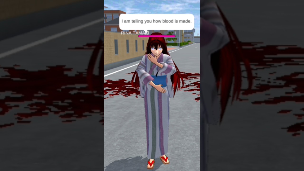 sakura school simulator game play with real blood how to make🫴