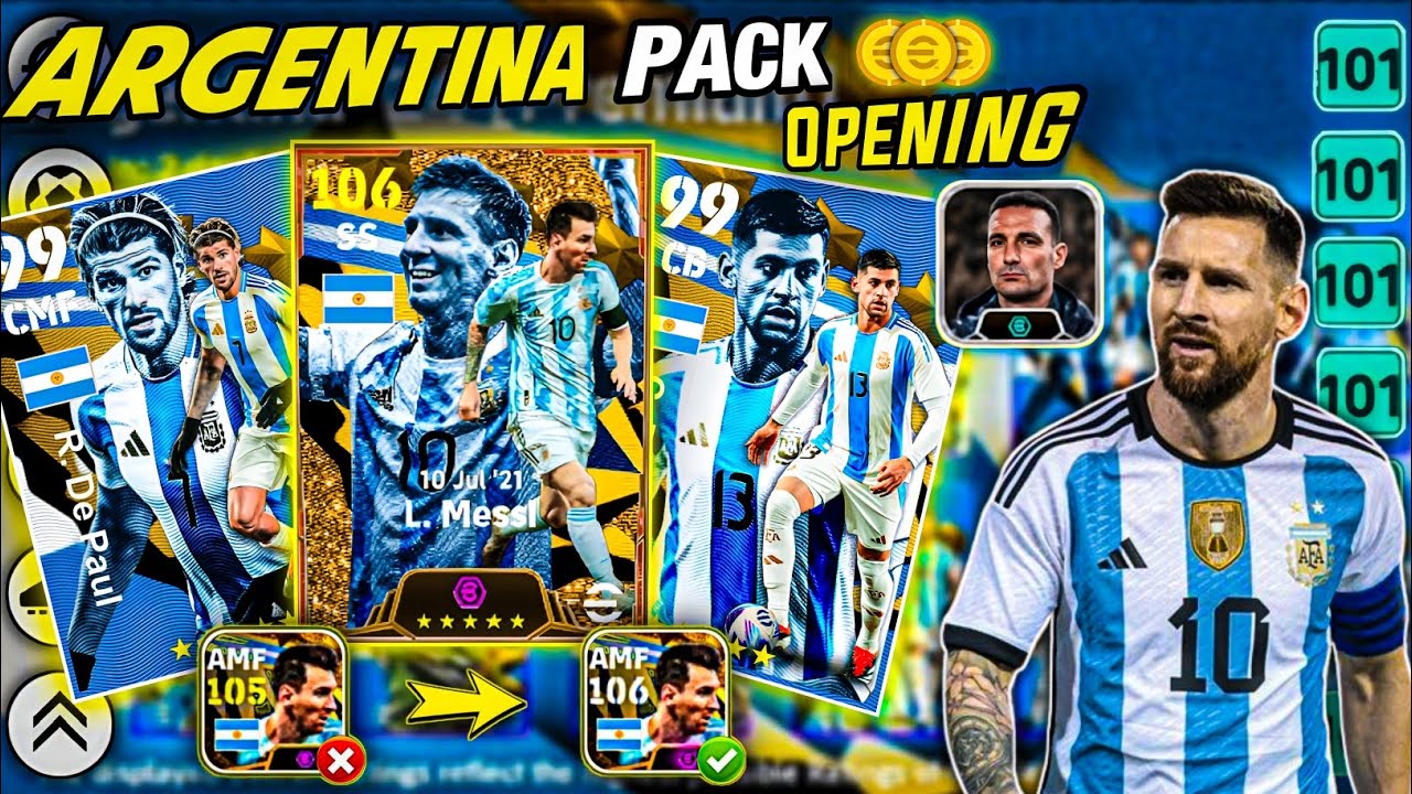 Argentina Premium Pack Messi Best Training Guide To 106 Rated 🥶|| Efootball Pack Opening 2024.