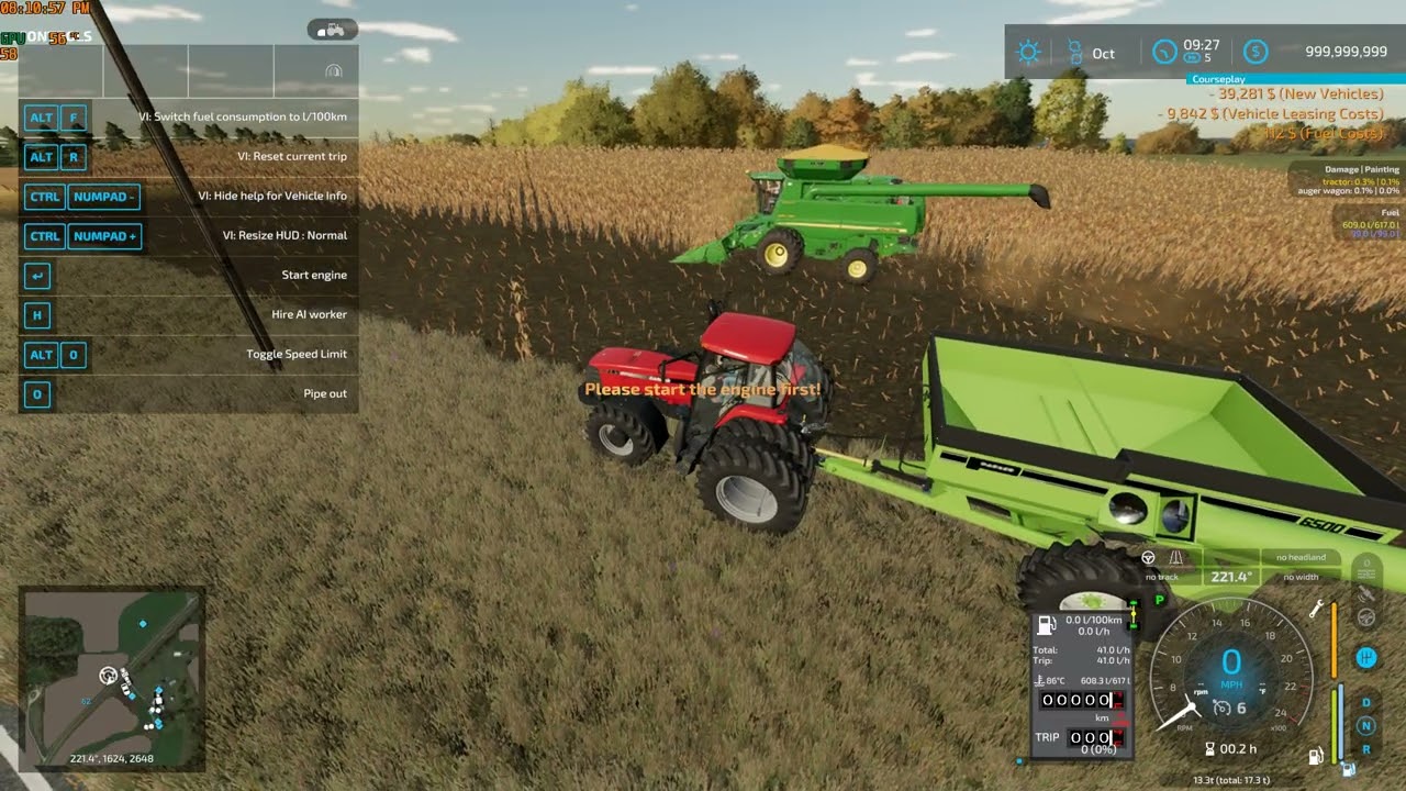 Farming Simulator 22 first day of harvest and started on corn