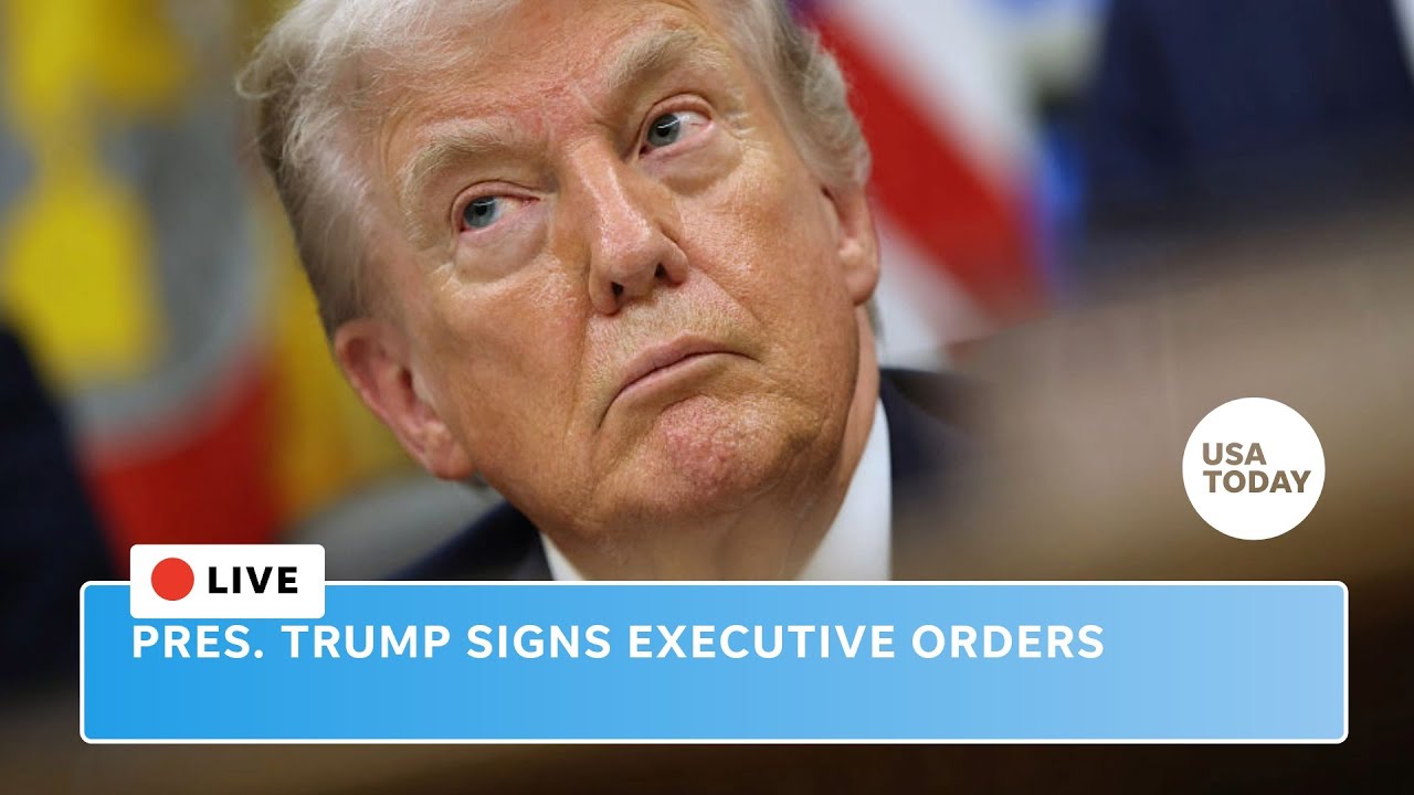President Trump signs executive orders from the Oval Office