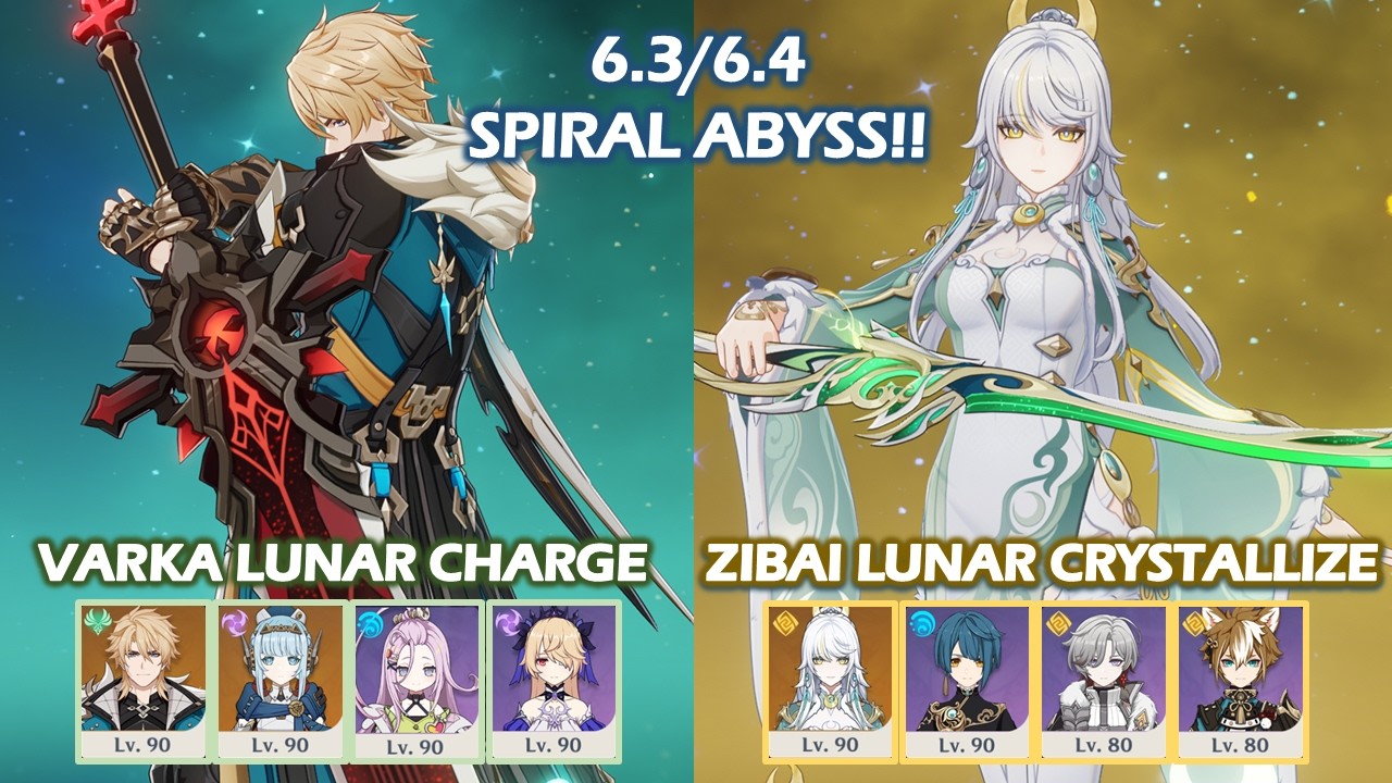 Varka Lunar Charge & Zibai Lunar Crystallize | 6.3 6.4 Spiral Abyss | Genshin Impact