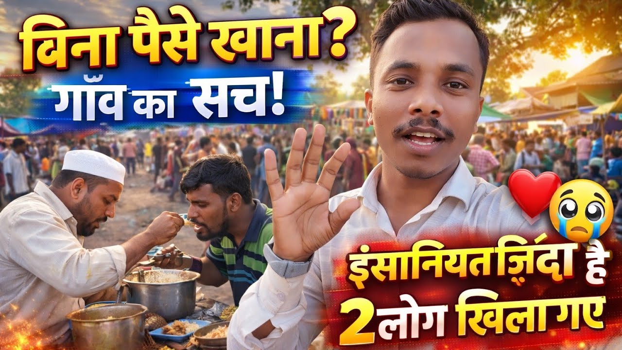 Bina Paise Khane Ka Challenge | Gaon Ke Bajar Mein Insaniyat ❤️😲 | #vlog #gaonvlog #villagevlog 