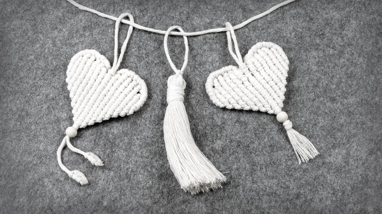 How to Make Macrame Heart using Double Half Hitch Knots
