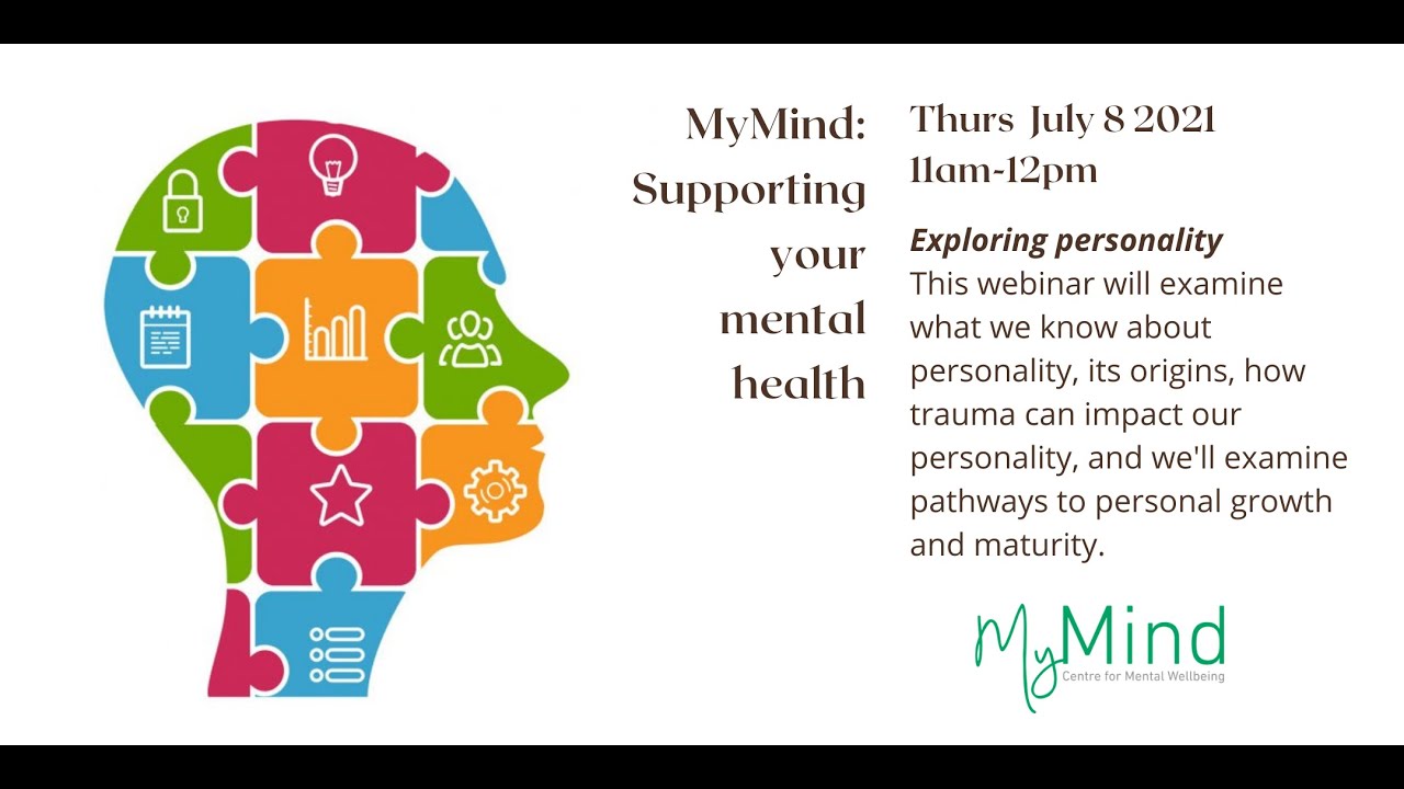 MyMind webinar July 8 — MyMind Psychotherapist Vincent Ryan discusses Personality