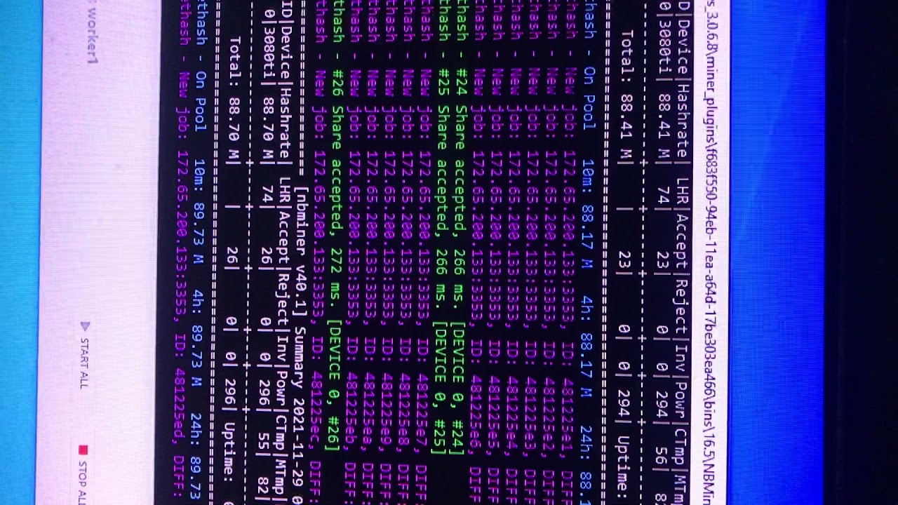 Gigabyte Gaming 3080 Ti hashrate using NBminer 40.1 in niceHash