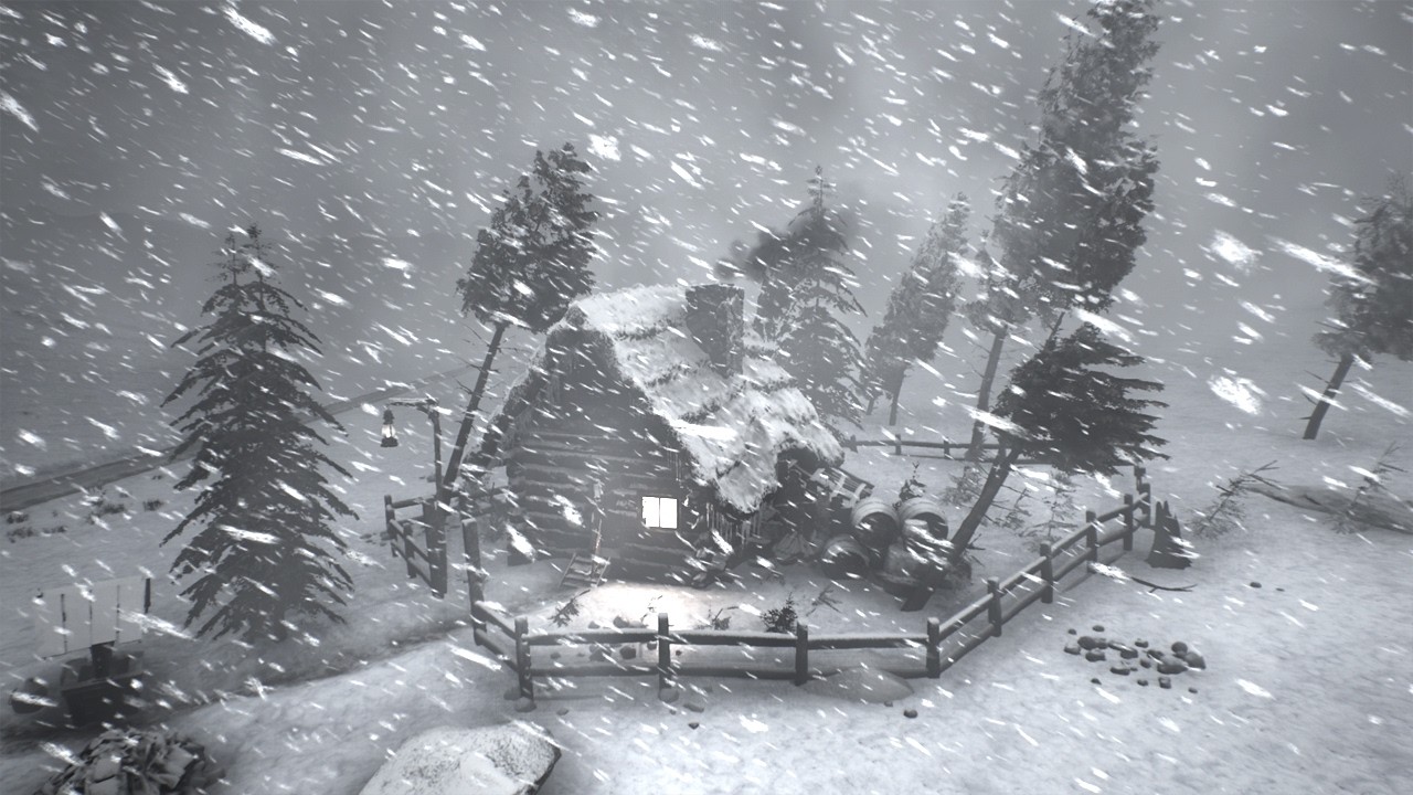 Arctic Gale Crashing Into Frozen Village