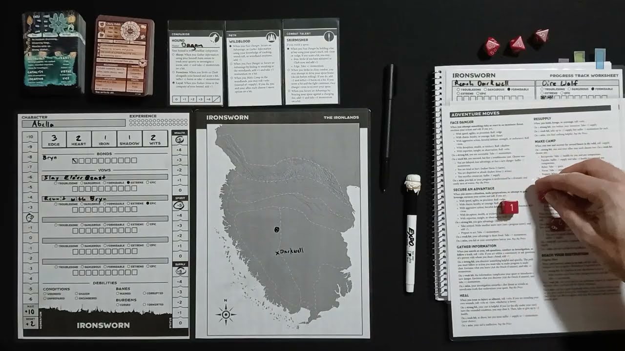 Ironsworn Solo Actual Play 1 Session 1: Setting Off and Mutated Wolf Combat; Dark Fantasy TTRPG!