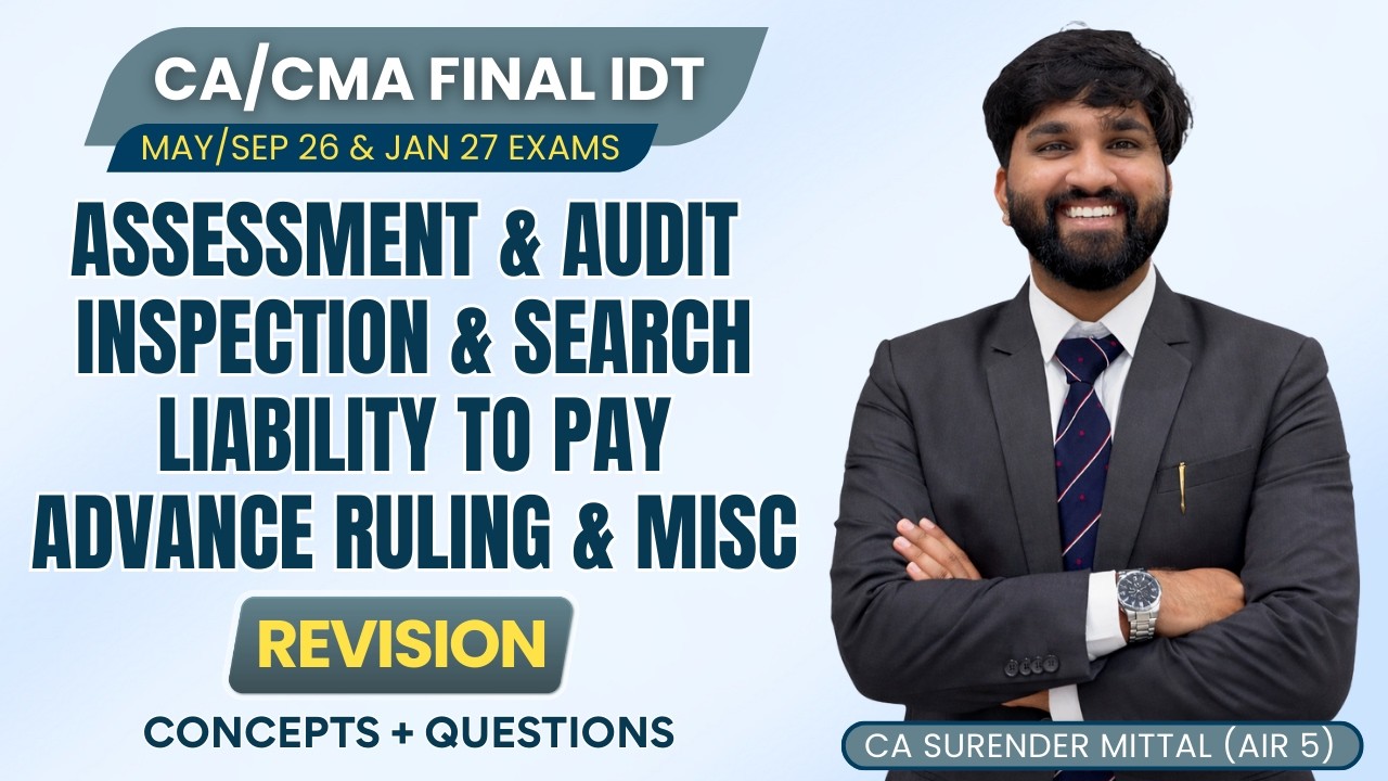 ASSESSMENT, INSPECTION, ADVANCE RULING, MISCELLANEOUS Revision |CA/CMA Final IDT May/Sep 26 & Jan 27